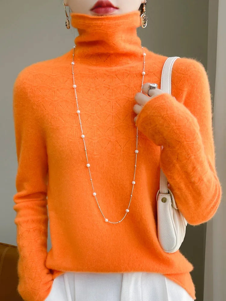 Josette - Trui met col van 100% Merino wol