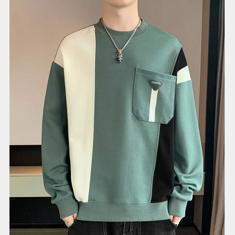 Albrecht - Stijlvolle Splitkleur Sweater met Ronde Hals&nbsp