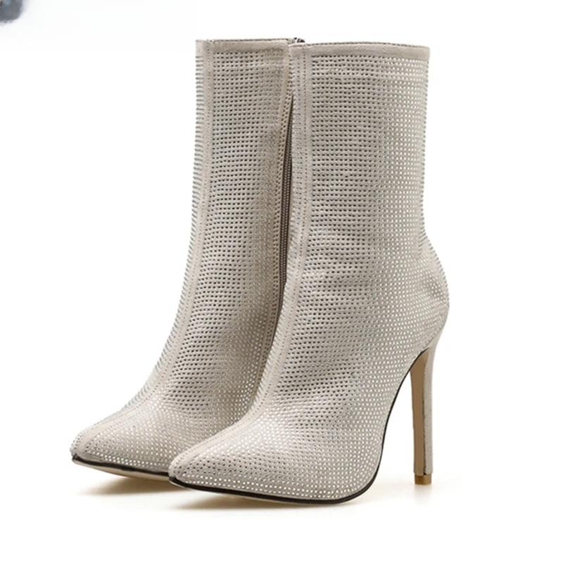 Amte -  Vrouwen Lente Kristal Rhinestone Enkellaarsjes