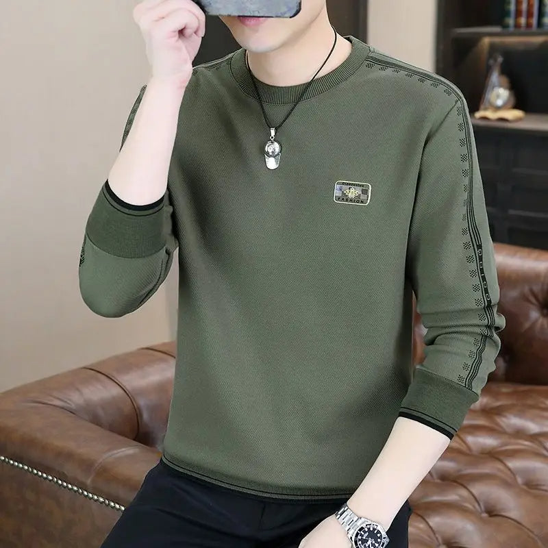 Caden - 2024 Fashion Sweatshirt met O-hals en contrastkleurige print