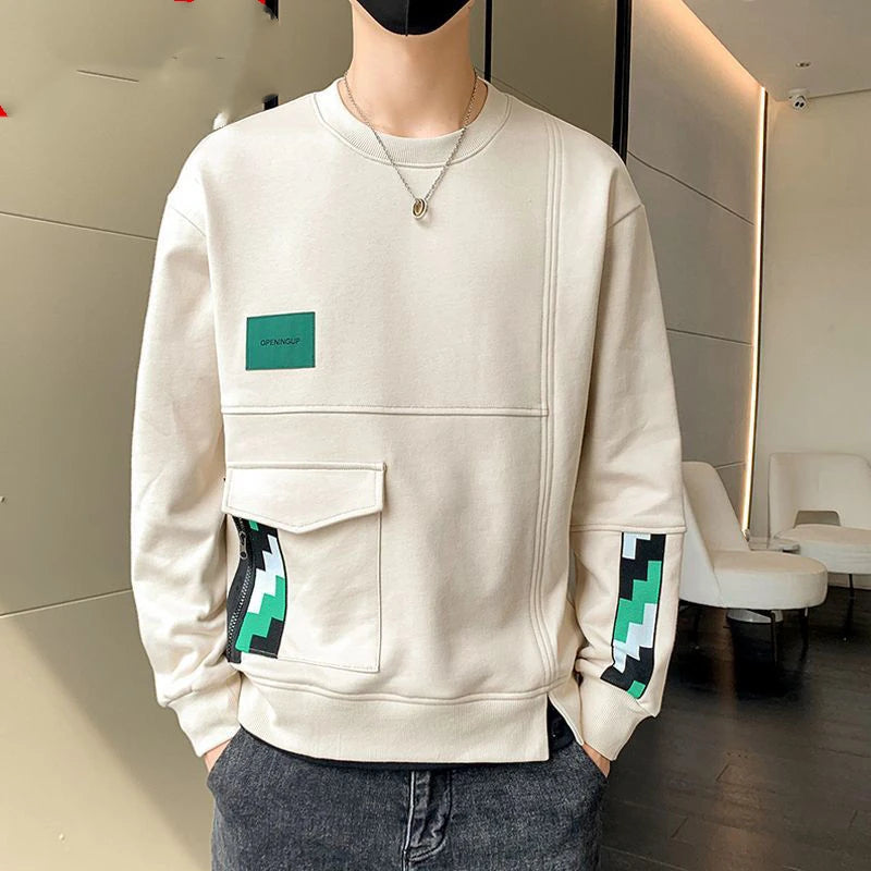 Israfel - Stijlvol Geborduurd Sweater met Ronde Hals voor Mannen