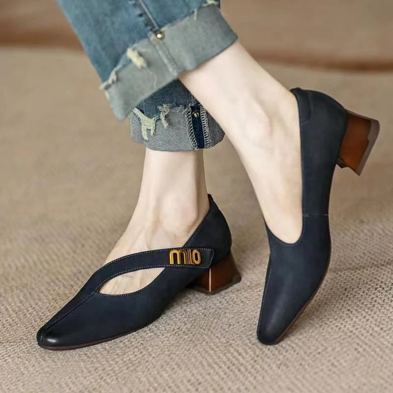 Jessalyn - Stijlvolle Oxford damesschoenen met middelhoge hakken