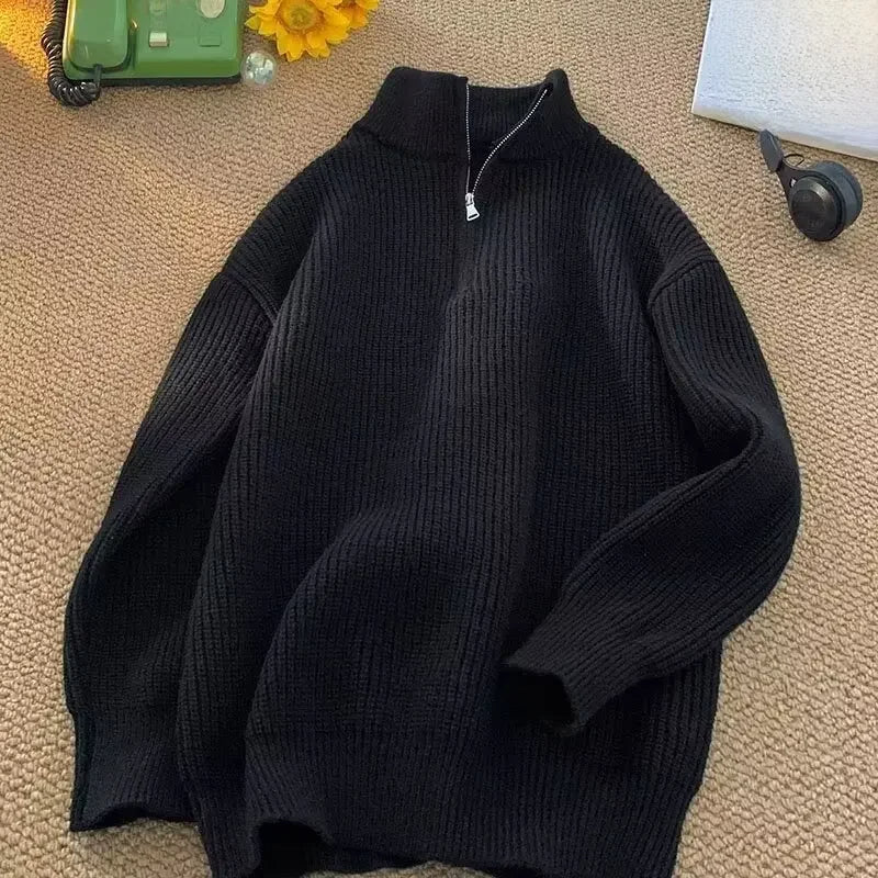 Yulian - Heren-Turtle Neck Half-Zip Sweater