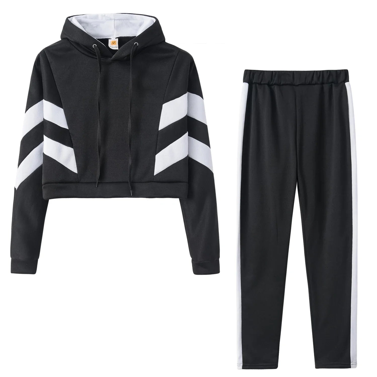 Deva - Trendy Dames Midriff Hoodie & Sweater Set