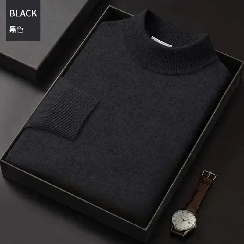 Chesky - Luxe heren trui van 100% zuivere wol met pokdalige kraag