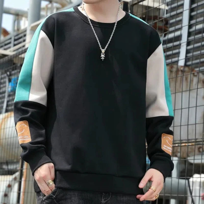 Thistle - Heren veelzijdig Sweatshirt met O-hals en contrasterende kleur