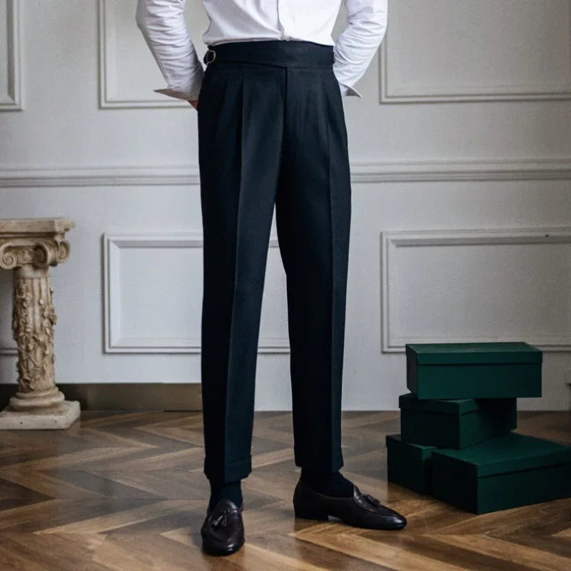 Mortimer - 2024 Italiaanse stijl herfst/winter Broek met hoge taille en rechte pijpen