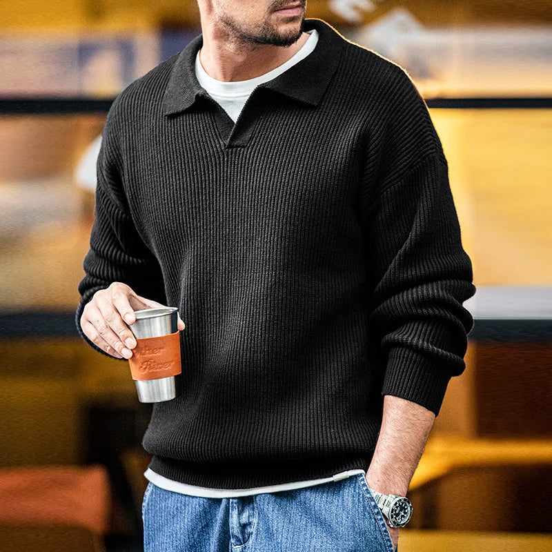 Inigo - Heren Retro Knit Polo Neck Sweater