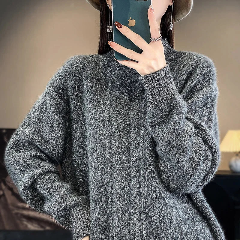 Griselda - Luxe 100% Zuiver Kasjmier Halve Coltrui voor Vrouwen