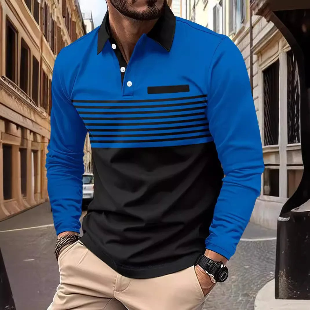 Fridtjof - 2024 Lente & Herfst Heren Gestreept Poloshirt