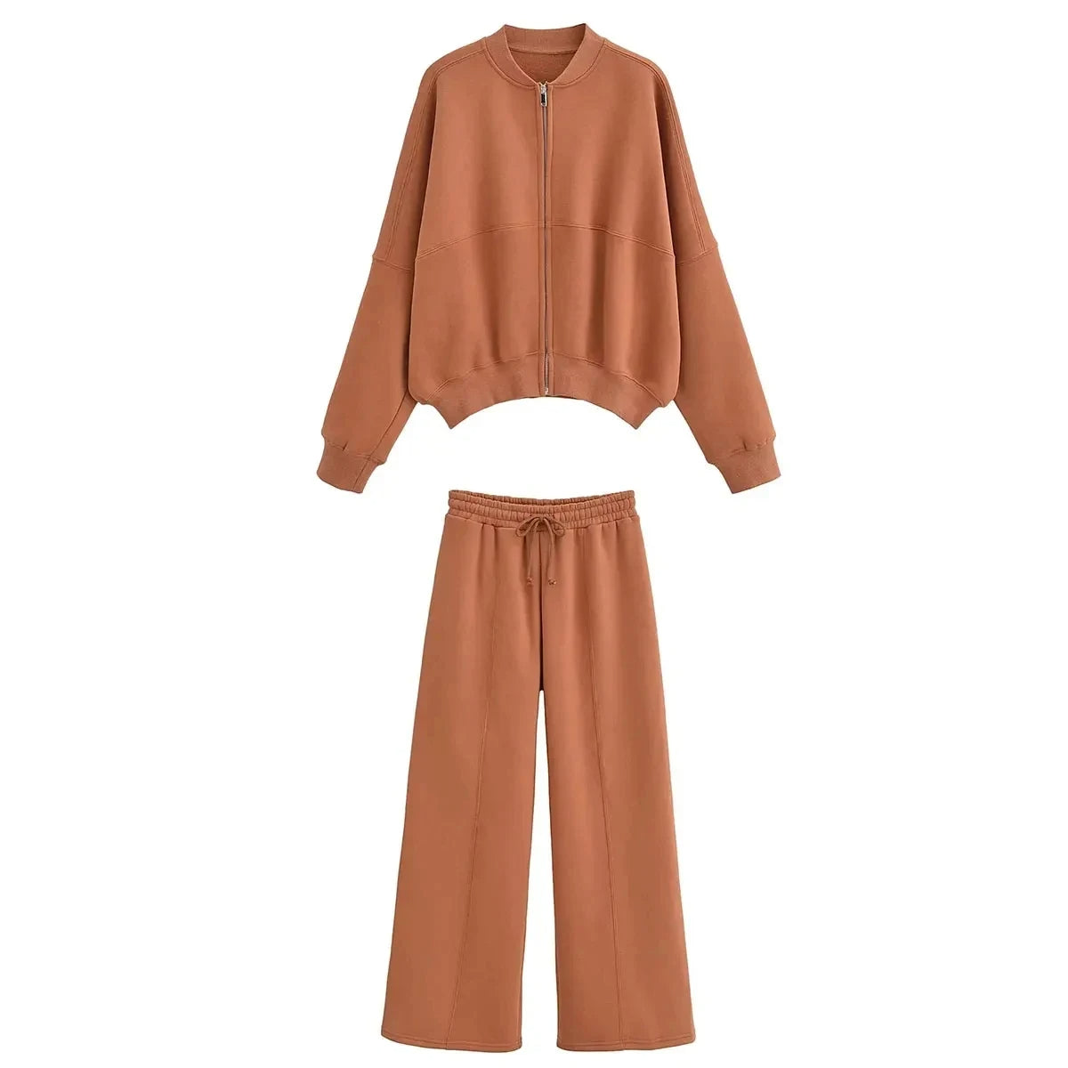 Delaney - Vrouwen Winter Fleece Gevoerde Jas & Hoge Taille Broek Set