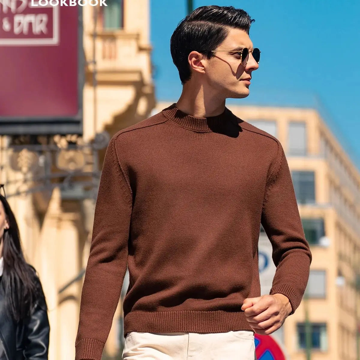 Jethro - Luxe kasjmier semi-turtleneck trui voor mannen