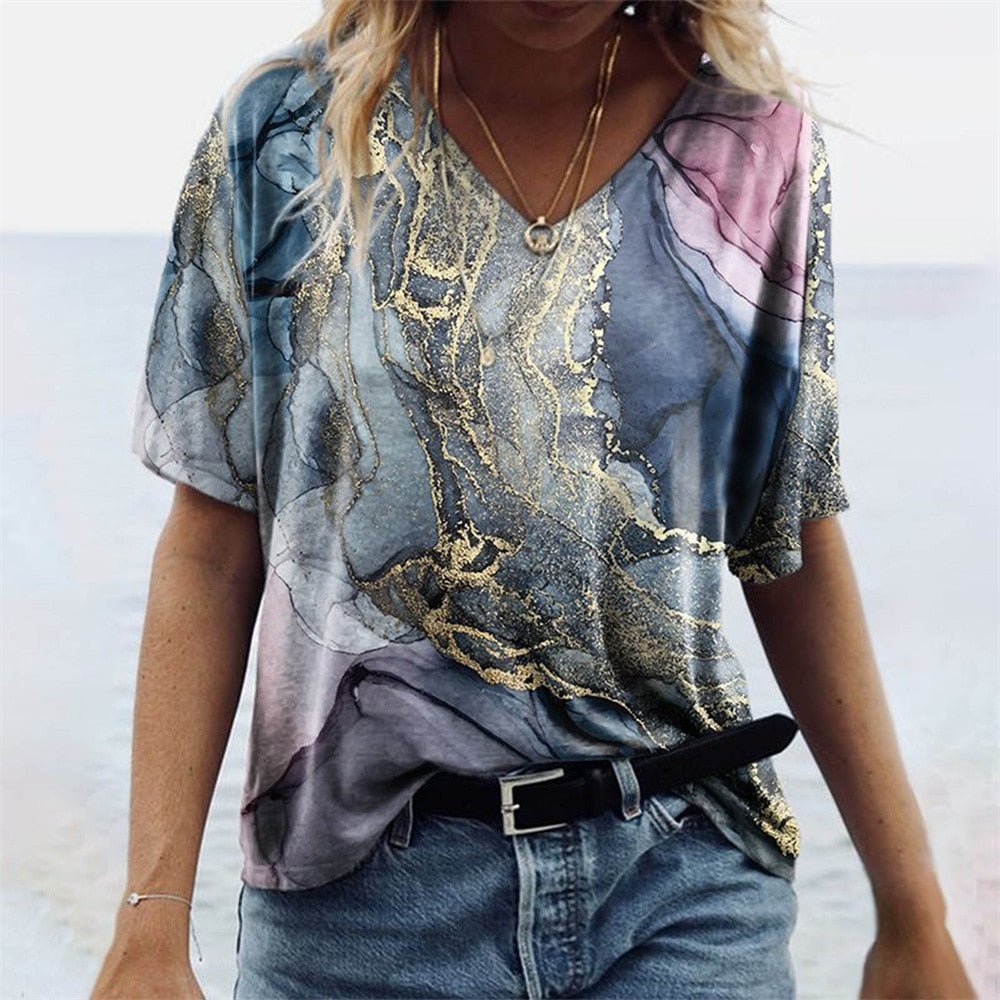 JULIA - Artistiek dames-T-shirt in boho-stijl met etnische prints