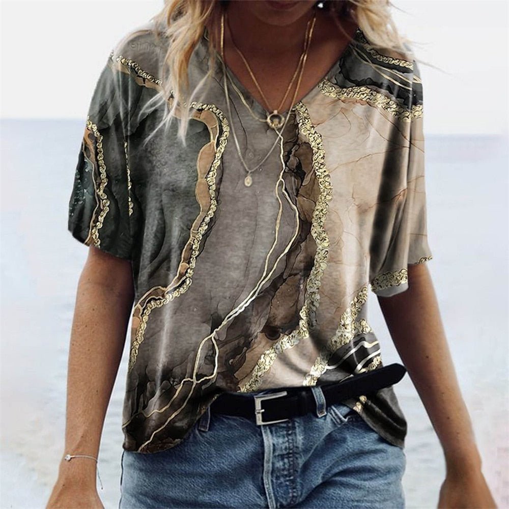 JULIA - Artistiek dames-T-shirt in boho-stijl met etnische prints