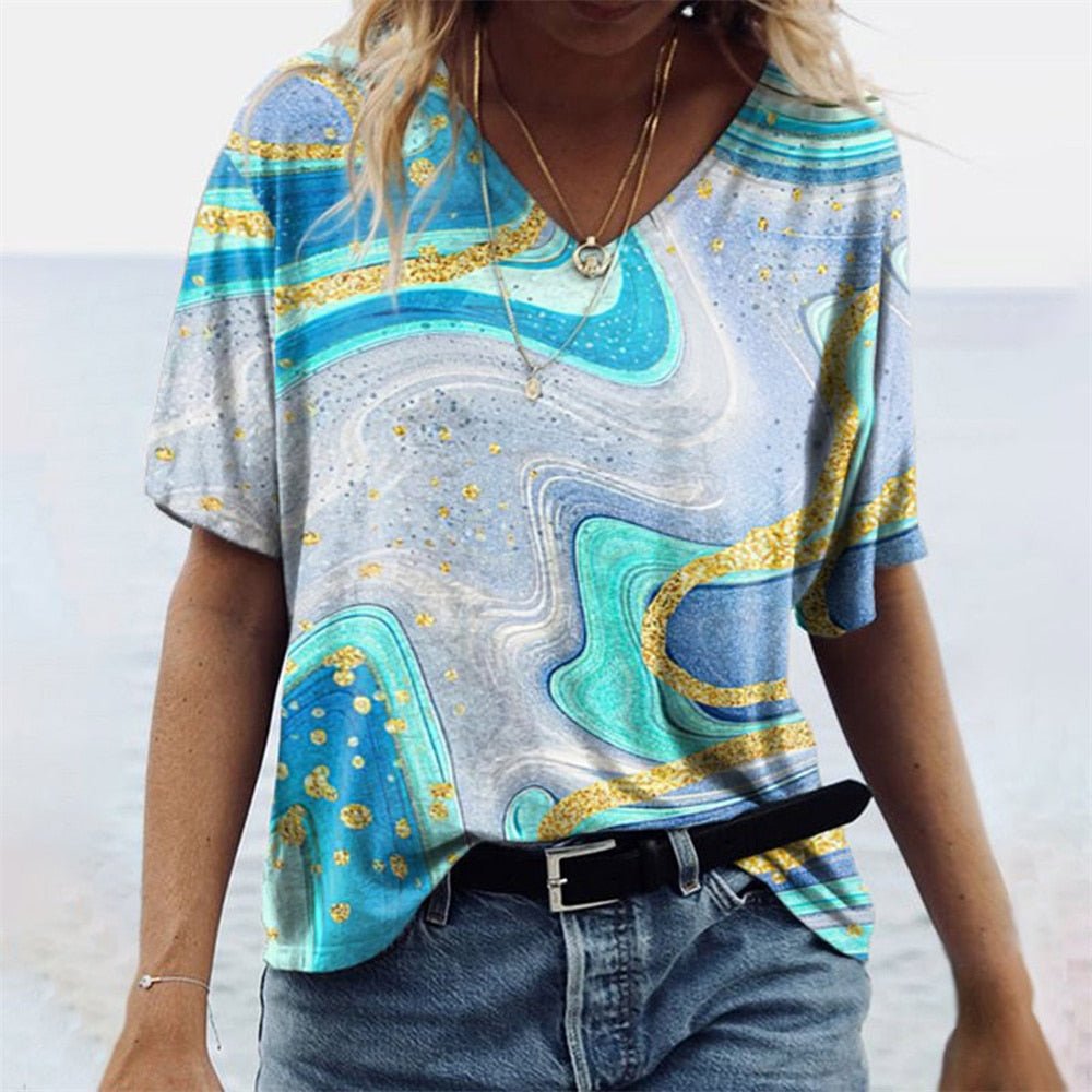 JULIA - Artistiek dames-T-shirt in boho-stijl met etnische prints