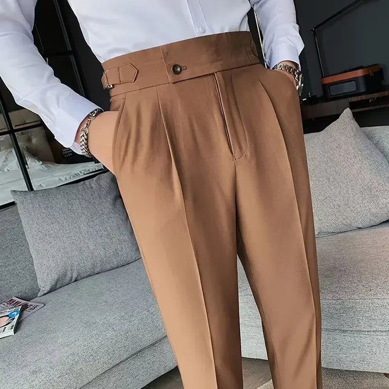 Xander - Herfst High-Waisted Casual Rechte-Pijp Pantalon voor Heren
