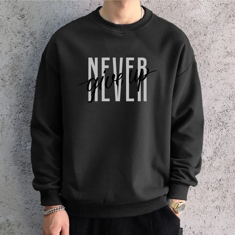 Quinten - Heren sweater met oversized grafische capuchon