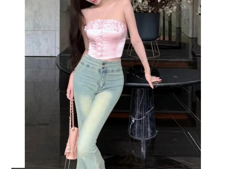 CORNELIA - Dames Harajuku vintage 90s Flared Jeans