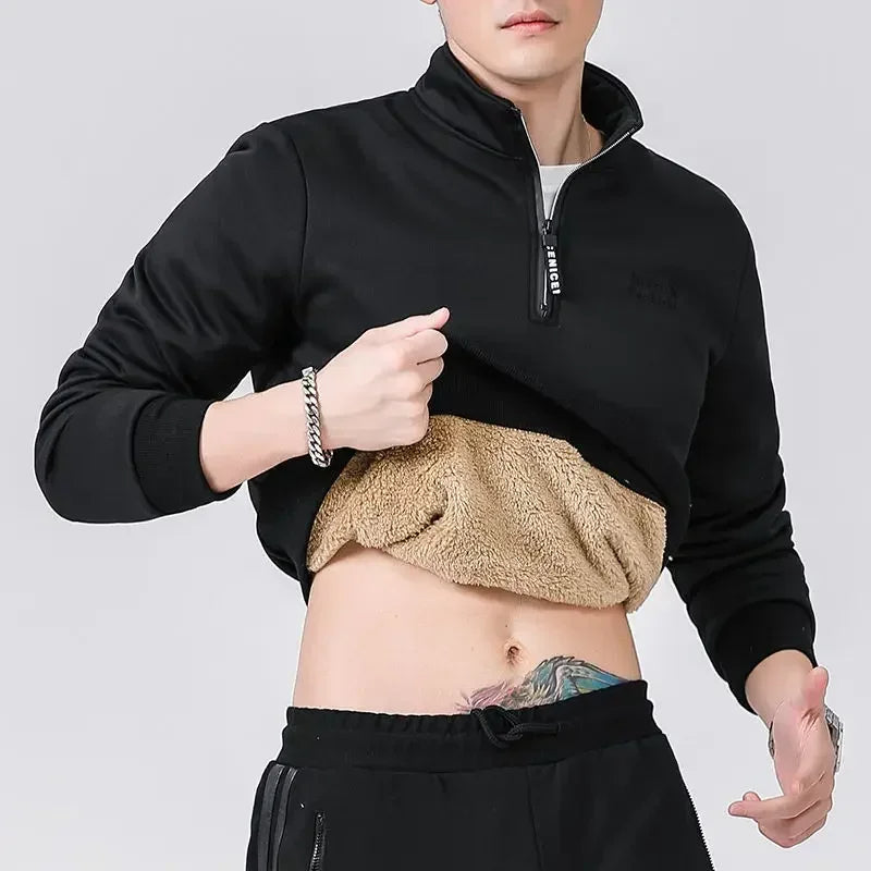 Zygmunt - Heren fleece gevoerd winter sweatshirt