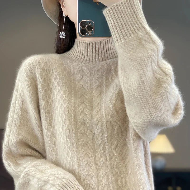 Griselda - Luxe 100% Zuiver Kasjmier Halve Coltrui voor Vrouwen