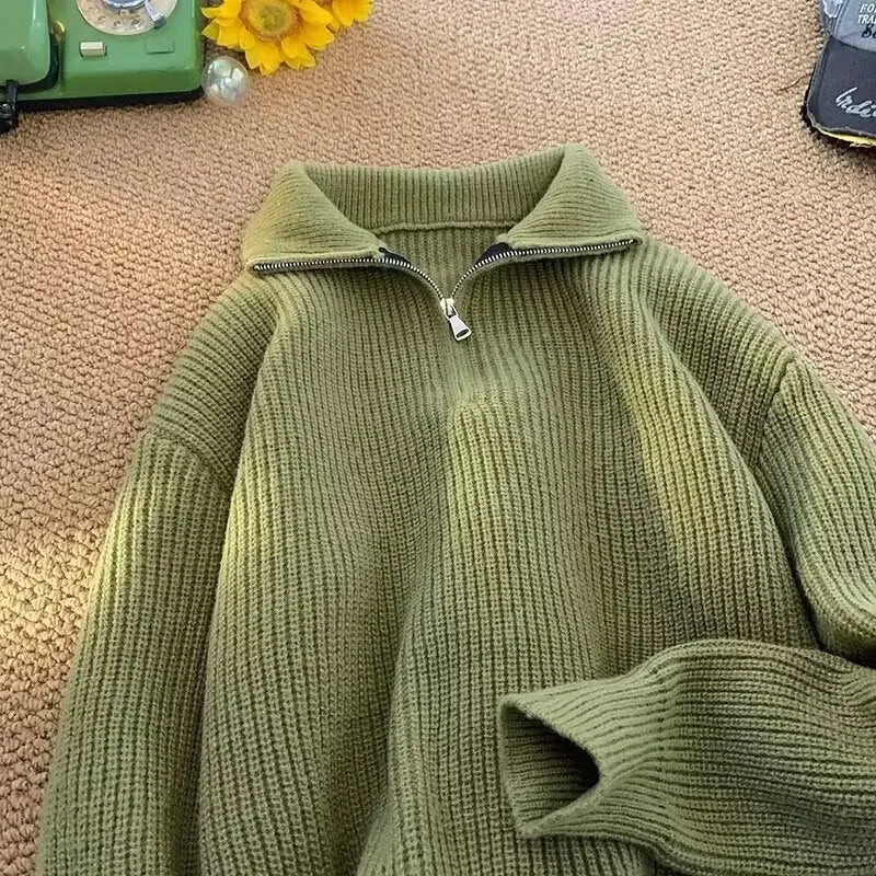 Yulian - Heren-Turtle Neck Half-Zip Sweater