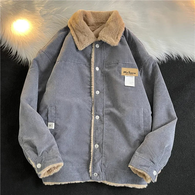 Penn - Mannen Trendy Corduroy Katoen-Gepolsterde Jas