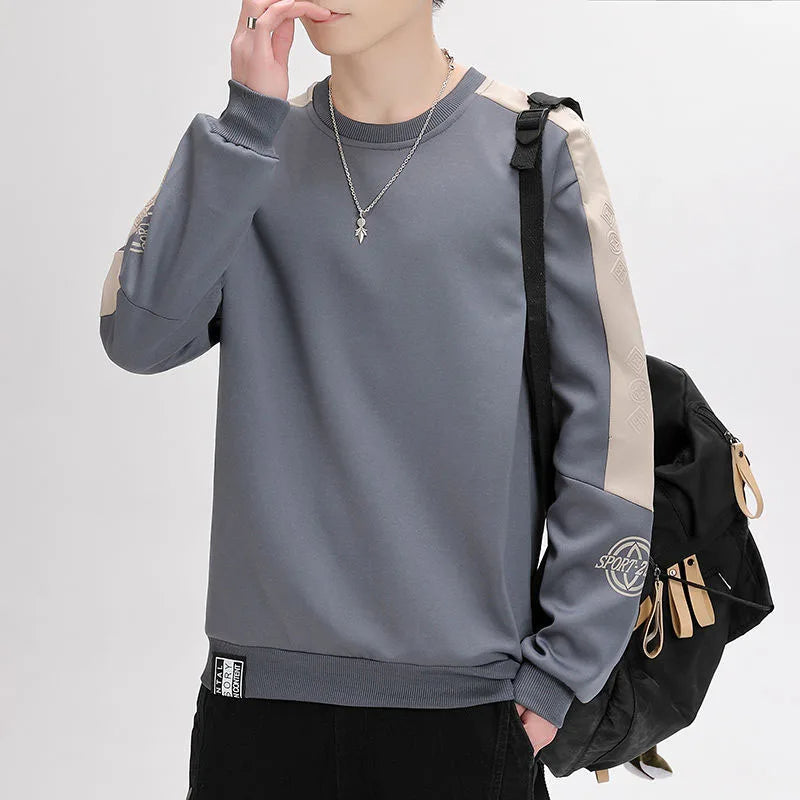 Shea - Koreaanse Colorblock Sweater met Ronde Hals voor Mannen