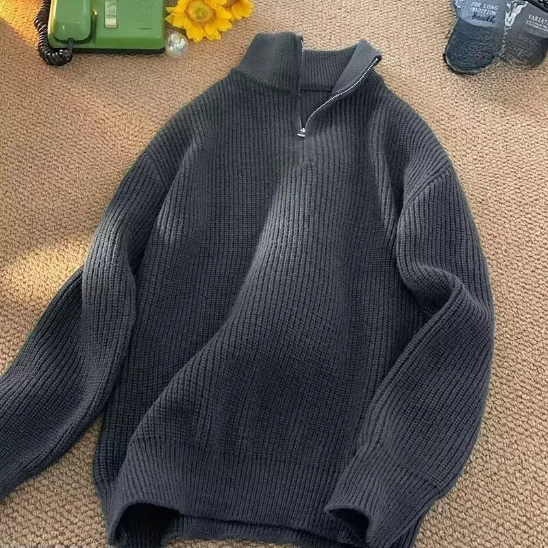 Yulian - Heren-Turtle Neck Half-Zip Sweater