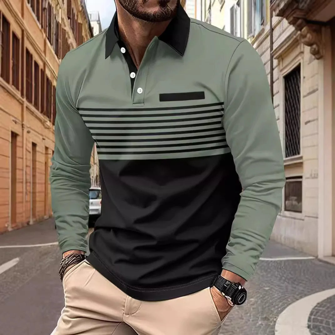 Fridtjof - 2024 Lente & Herfst Heren Gestreept Poloshirt