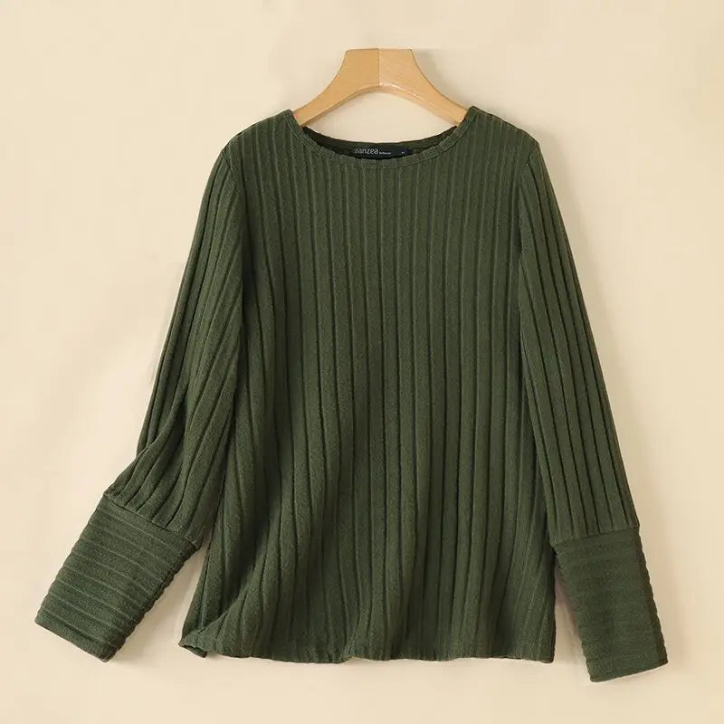 Xylia - Gebreide damesblouse met lange mouwen