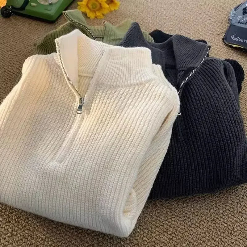 Yulian - Heren-Turtle Neck Half-Zip Sweater