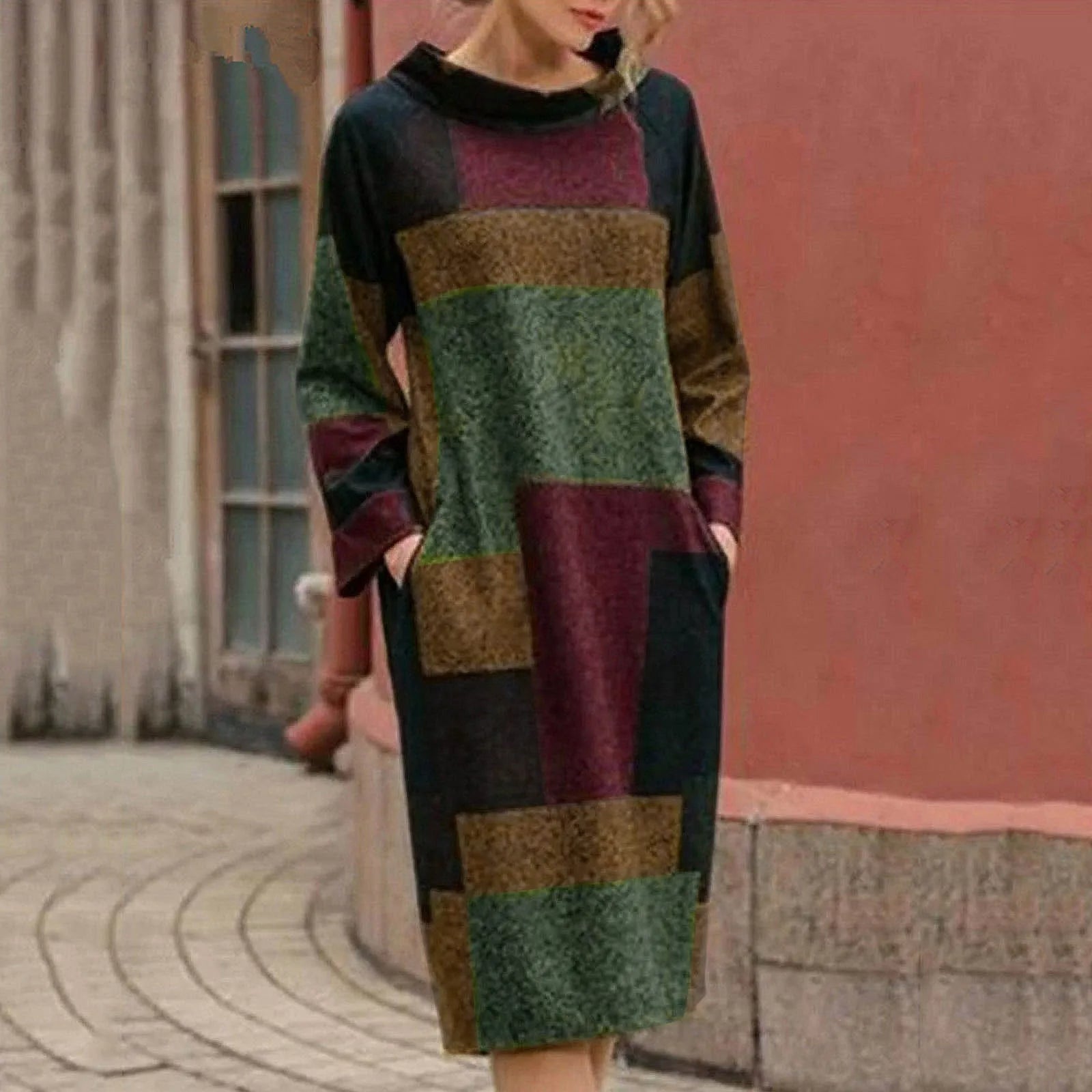 Roxanne - Patchwork Sweatshirt Jurk voor Vrouwen