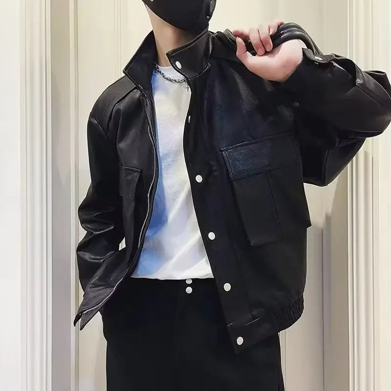 Gijs - Trendy leren motorjack in Amerikaanse stijl