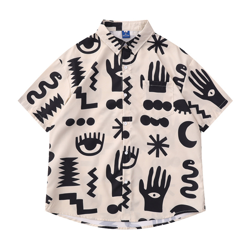 ROBERT - Retro Hip-Hop Print Hemd