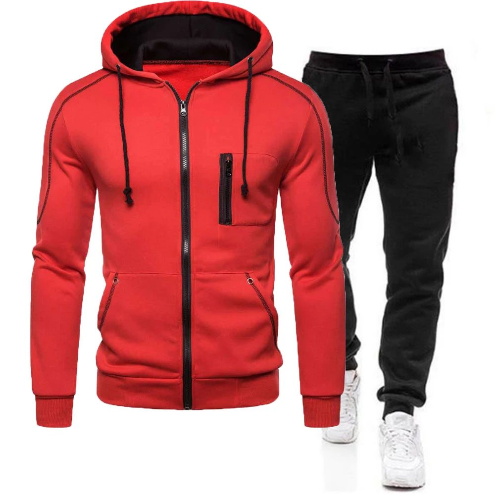 Cormac - Sweatshirt & Sweatbroek Set met Ritssluiting voor Casual Fitness en Sport