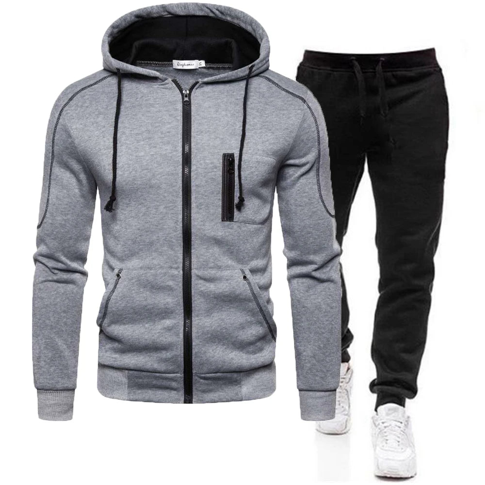Cormac - Sweatshirt & Sweatbroek Set met Ritssluiting voor Casual Fitness en Sport