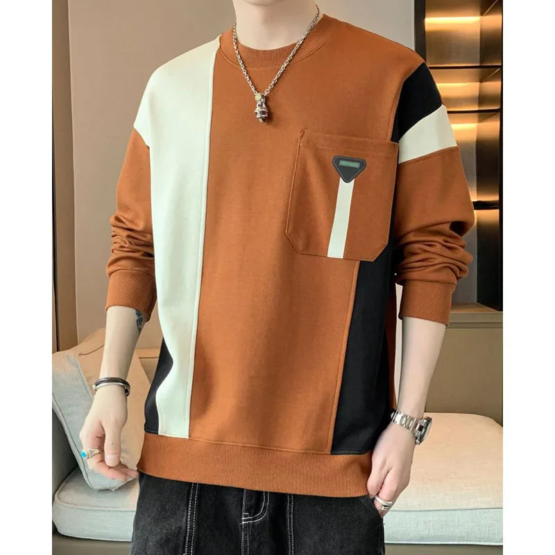 Albrecht - Stijlvolle Splitkleur Sweater met Ronde Hals&nbsp
