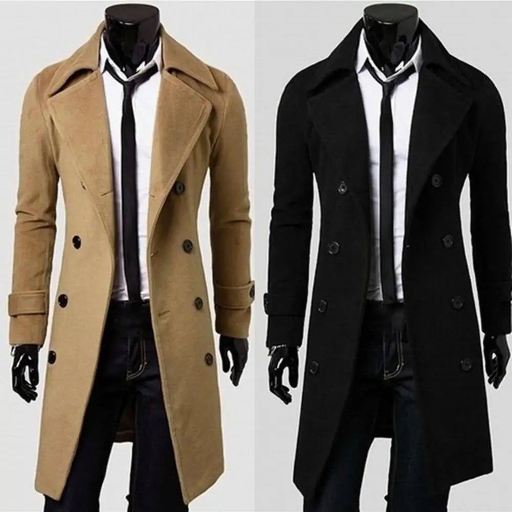 Orson - Trenchcoat met rij knopen voor heren