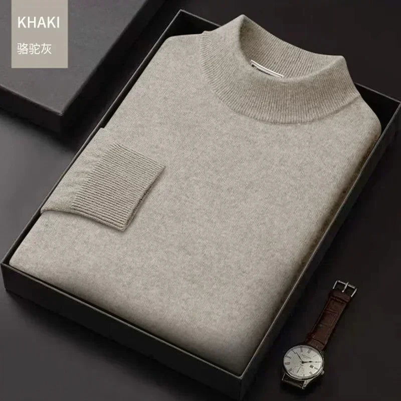 Chesky - Luxe heren trui van 100% zuivere wol met pokdalige kraag