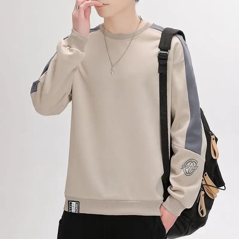 Shea - Koreaanse Colorblock Sweater met Ronde Hals voor Mannen