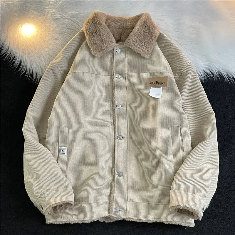Penn - Mannen Trendy Corduroy Katoen-Gepolsterde Jas