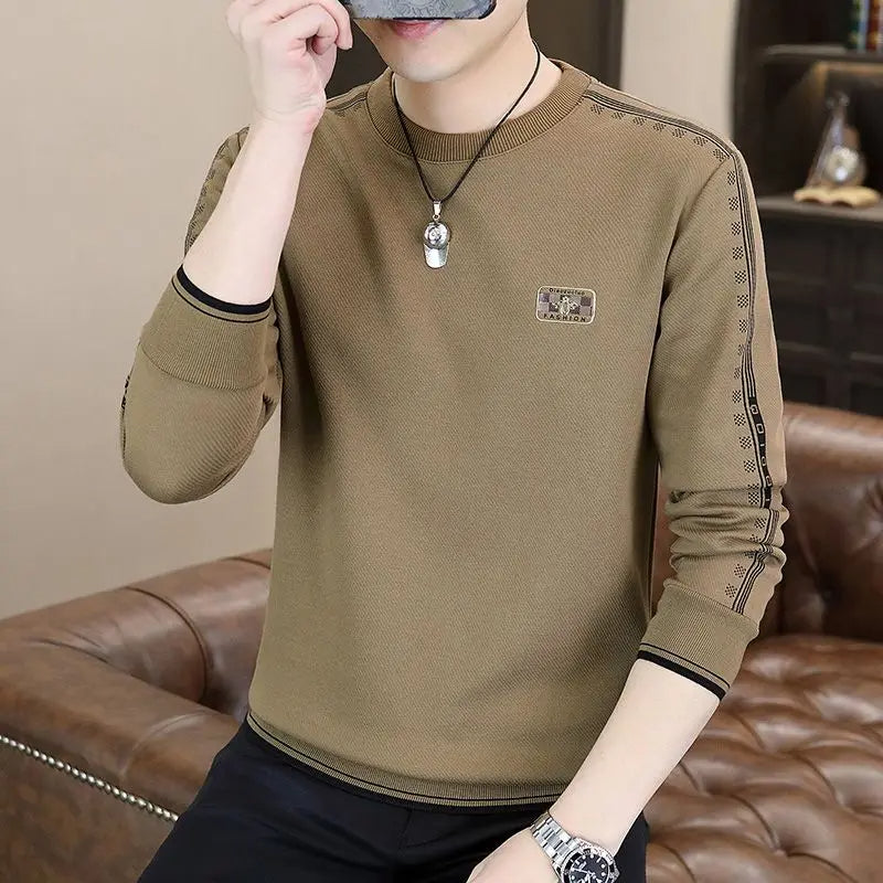 Caden - 2024 Fashion Sweatshirt met O-hals en contrastkleurige print