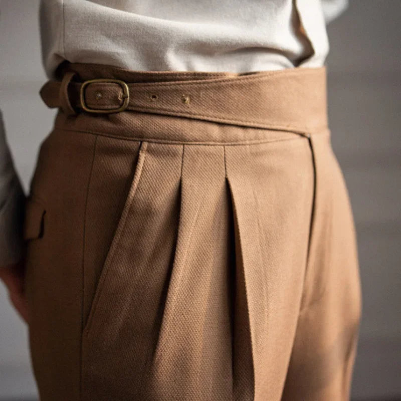 Mortimer - 2024 Italiaanse stijl herfst/winter Broek met hoge taille en rechte pijpen