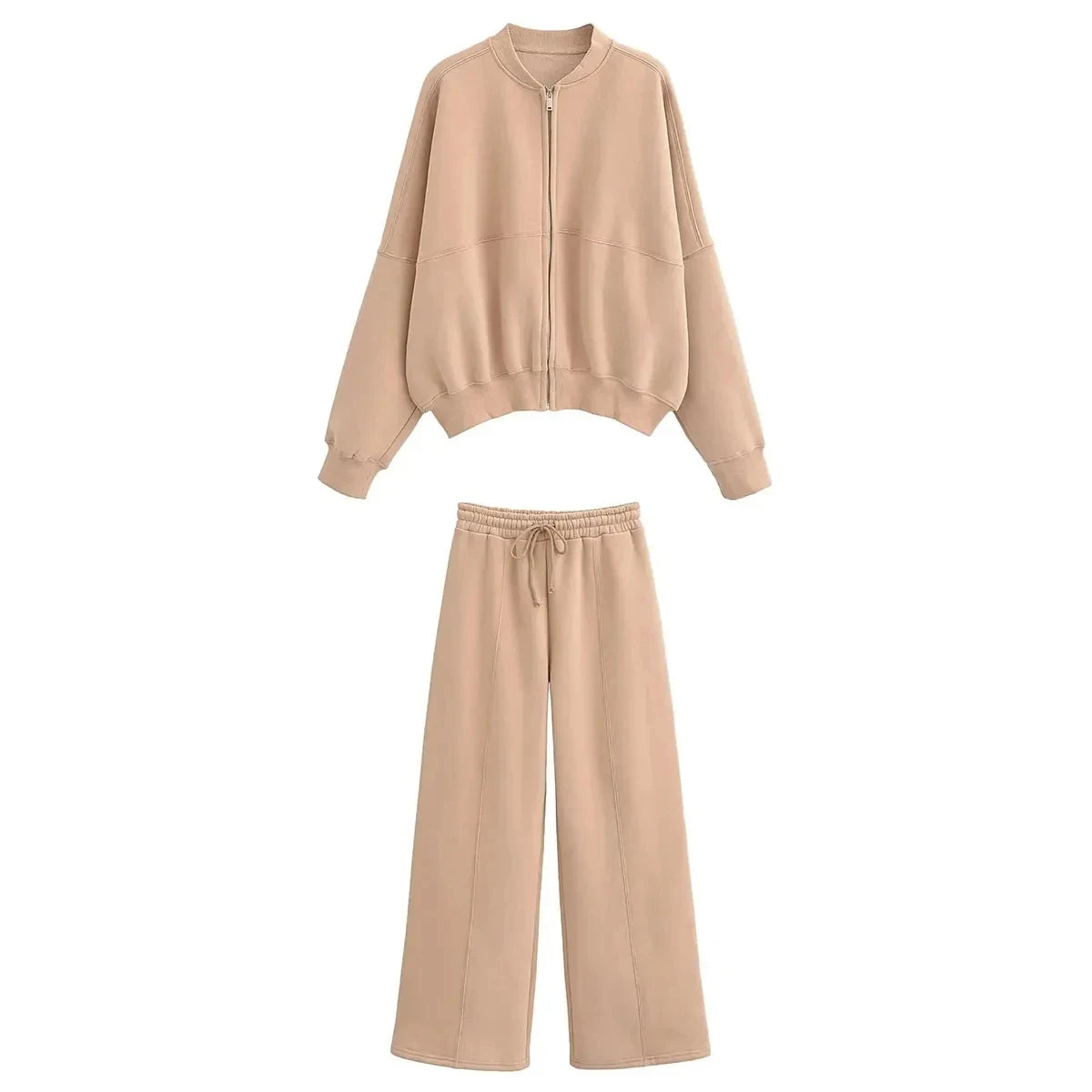 Delaney - Vrouwen Winter Fleece Gevoerde Jas & Hoge Taille Broek Set