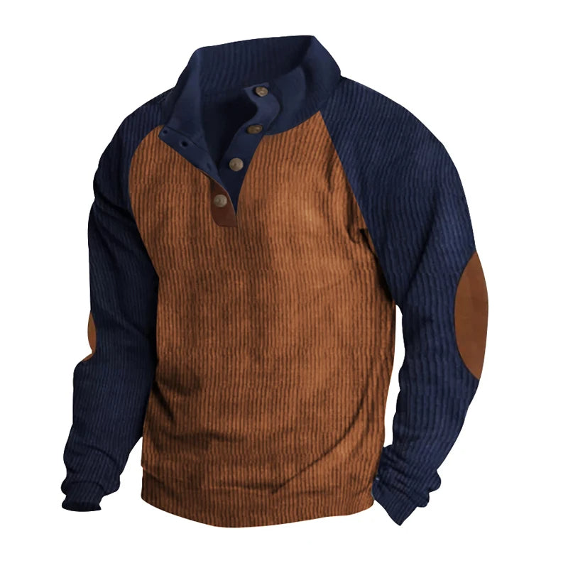Blaise - Casual Corduroy Kleurblok Trui voor heren
