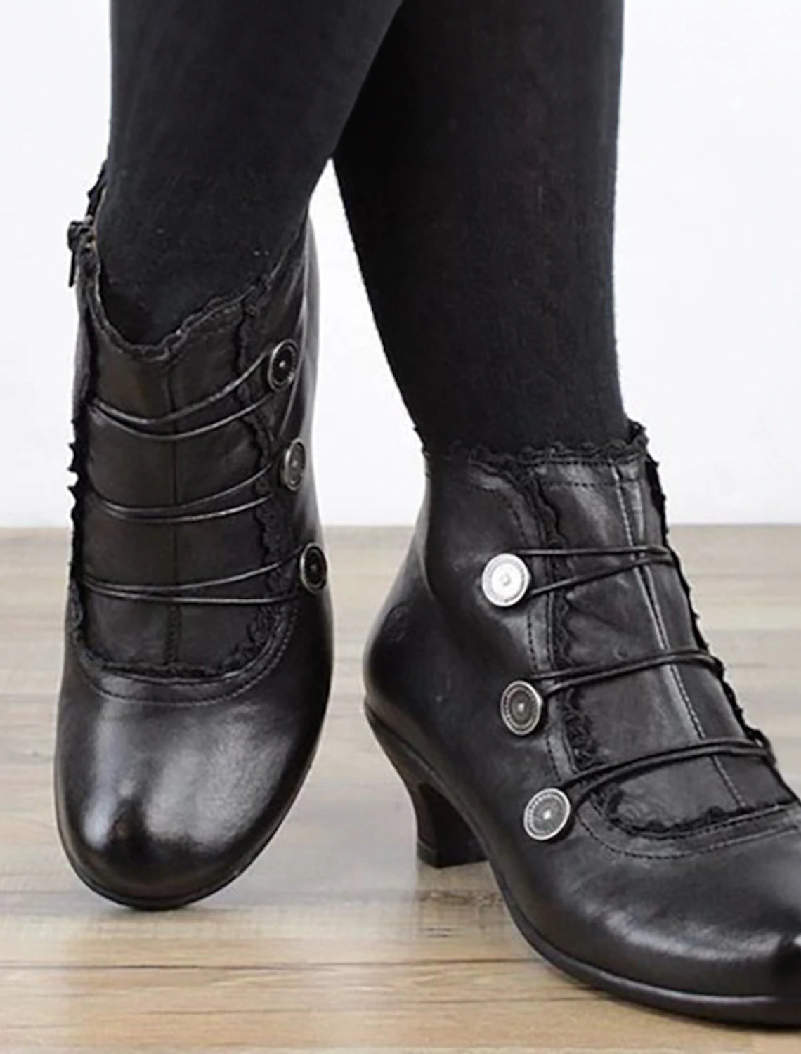 Shikibu - Vrouwen Gothic Steampunk Leren Laarsjes