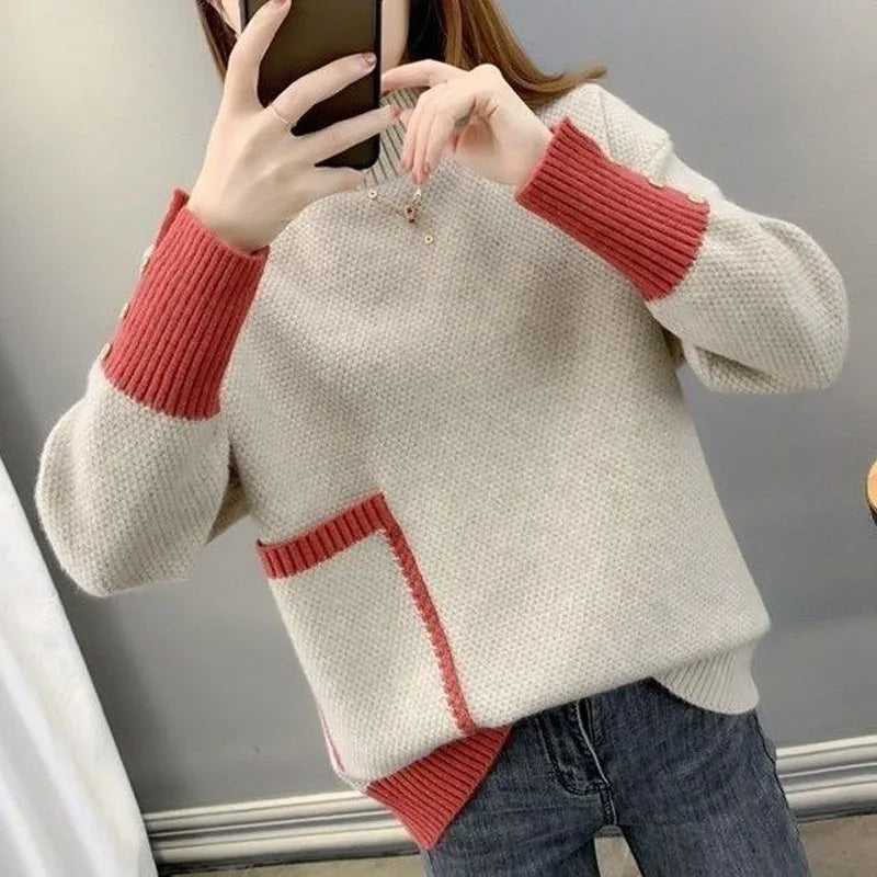 Isidra - Stijlvolle Herfst Winter Vrouwen Dikke Half Hoge Hals Sweater