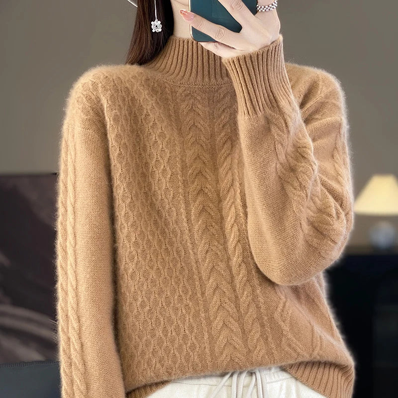 Griselda - Luxe 100% Zuiver Kasjmier Halve Coltrui voor Vrouwen