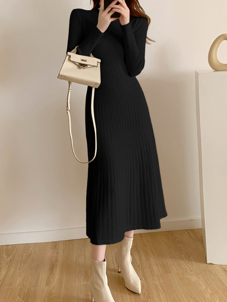 ILSE - Elegante midi-feestjurk met lange mouwen