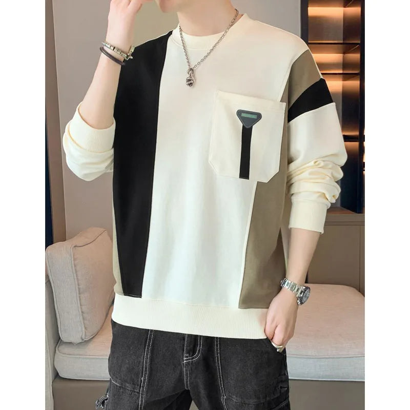 Albrecht - Stijlvolle Splitkleur Sweater met Ronde Hals&nbsp